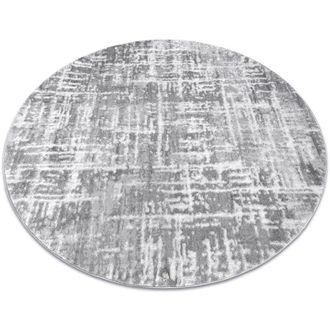 RugsX Tappeto MEFE moderno Cerchio 8722 Linee vintage - Structural due livelli di pile grigio / bianca grey rotondo 200 cm