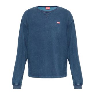 Diesel Tops, Heren, Blauw, 2Xl, Katoen, T-Boxt-Ls-Raw T-shirt