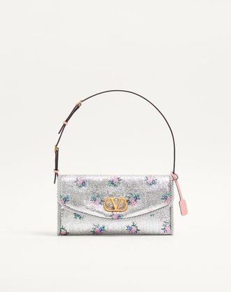 Valentino Garavani Valentino Garavani DeVain Small Shoulder Bag In Floral Jacquard Lurex Fabric Wo