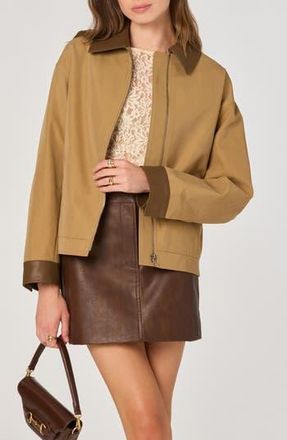 ASTR the Label Contrast Collar Jacket in Camel at Nordstrom Rack, Size X-Large