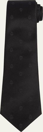 Alexander McQueen Mens Satin Skull Jacquard Tie