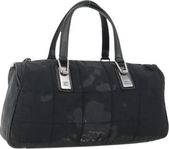 Chanel Pre-owned Handbags, female, Black, Size: ONE SIZE Pre-owned Nylon Hand Bag