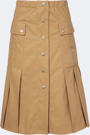 Moncler Pleated cotton-blend midi skirt
