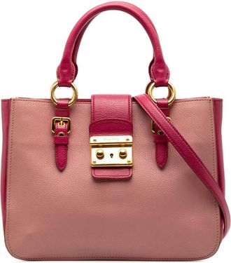 Miu Miu Pre-owned Miu Miu Bicolor Goatskin Madras Satchel Ladies NW6W2NOXGKOG0S9Y