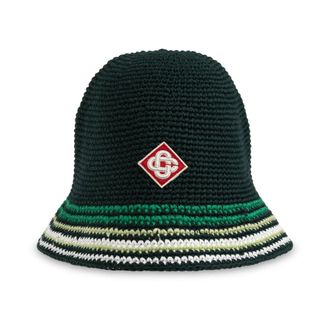 Casablanca Gestreepte Haakmuts - unisex - Hoeden - Groen - S/M - Katoen - Accessoires