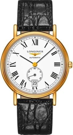 Longines Presence Automatic White Dial Leather Strap Mens Watch L4.904.2.11.2