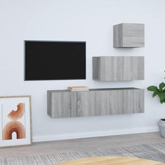 Berkfield Home 4 Piece TV Cabinet Set Grey Sonoma Engineered Wood