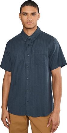 Toad&Co Airscape Short Sleeve Shirt Mens Clothing Midnight Dobby : LG, Cotton