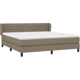 vidaXL Vidaxl - Cama Box Spring Con Colch&oacute;n Tela Gris Taupe 160x200 Cm