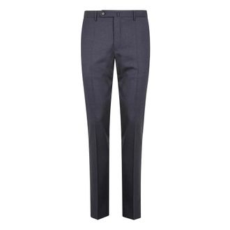 Incotex Suit Trousers, male, Gray, 3XL, Dark Grey Trousers with Concealed Fastening