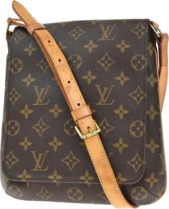 Louis Vuitton Musette Salsa Handbag Monogram Canvas Brown Leather Handbag (Pre-Owned)