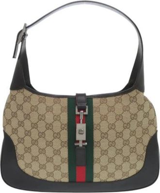 Gucci Pre-owned Vintage Canvas Schoudertas - Dames - Vintage Schoudertas - Beige - ONE Size - Vintage