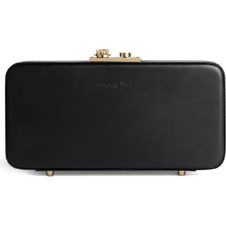 Gianvito Rossi Val&igrave; Clutch in Black Leather at Nordstrom, Size Small