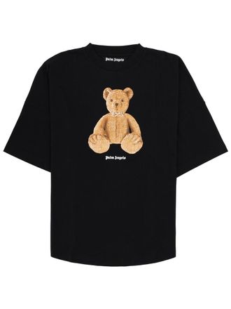 Palm Angels Brown Teddy Bear Cotton Graphic Print T-Shirt