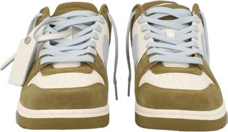 Off-white Multicolour Olive Green Leather Panels Low-Top Sneakers