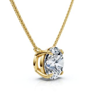 Pompeii3 1Ct Floating Solitaire Diamond Pendant 14k Gold Womens 18 Necklace Lab Grown