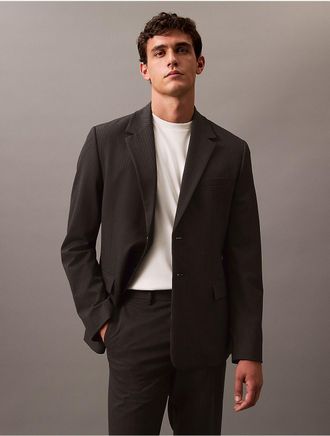 Calvin Klein Mens Refined Stretch Pinstripe Blazer - Grey - XL