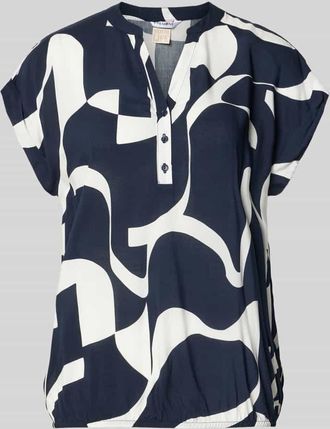 Zabaione Regular Fit Bluse aus reiner Viskose Modell Miriama in Marine, Gr&ouml;&szlig;e XXL