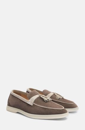 Scarosso Leandra Loafers in Deep Taupe & Sand - Suede at Nordstrom, Size 38.5