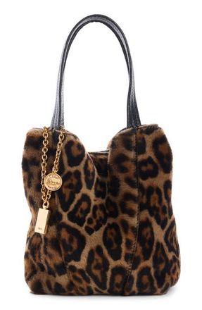 Chlo&eacute; Small Spin Leopard Print Faux Fur Bag in Jungle Brown at Nordstrom