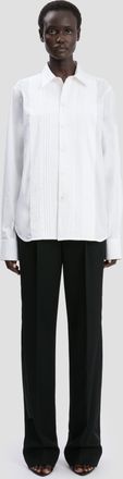Victoria Beckham Pin Tuck Shirt In White 10