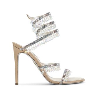 Rene Caovilla Beige Round Toe Heels