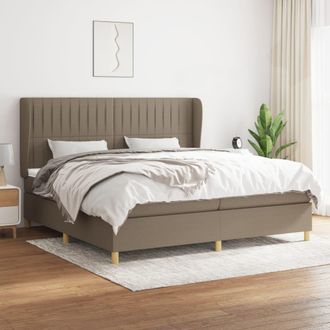 vidaXL Vidaxl - Cama Box Spring Con Colch&oacute;n Tela Gris Taupe 200x200 Cm