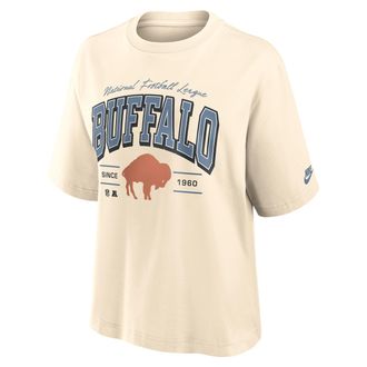 Nike Buffalo Bills Vintage Mod Boxy Nike Womens NFL T-Shirt in White | 01CM15A81V-U9E