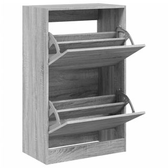 Berkfield Home Shoe Cabinet Grey Sonoma 60x34x96.5 cm Engineered Wood