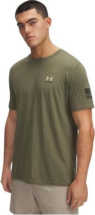 Under Armour Freedom Flag Short Sleeve T-Shirt Mens T Shirt Marine OD Green/Desert Sand : 4XL Tall, Polyester