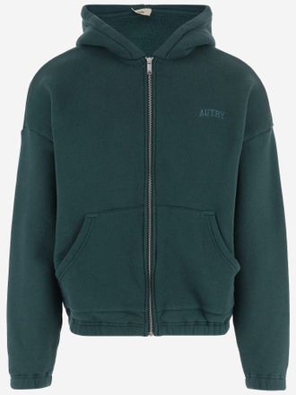 Autry Sudadera con capucha y cremallera de algod&oacute;n con logo de Autry