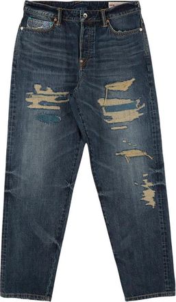 Evisu Boro Daicock Selvedge Jeans 2030 - Heren - Regular Fit Jeans - Blauw - W30 - Katoen - Jeans