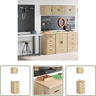 vidaXL Armadi per officina - Armadi da Garage 2 pz Rovere Sonoma in Legno Multistrato