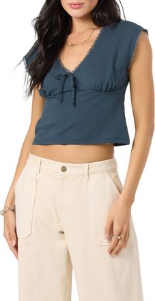 O'Neill Tamilyn Textured Crop Top in Slate at Nordstrom, Size Xx-Large