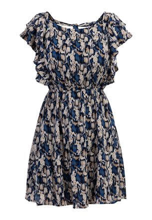 Faina Jurk Dames Blauw Veelkleurig