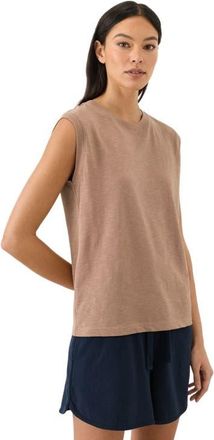 Pact Organic Cotton Featherweight Slub Relaxed Muscle Tee in Driftwood Brown at Nordstrom, Size Xx-Large