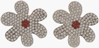 Marni Rhinestoned FLOWER Clip Earrings size Unica
