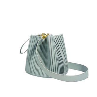 Generic Handbag Leather Large Capacity Commuter Bucket Bag Womens Single Shoulder Slant Crossbody(Mint Green)