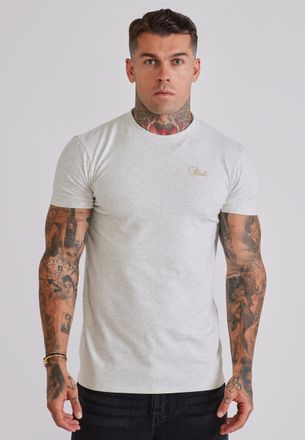 Siksilk Mens Snow Marl Essentials T-Shirt XXL
