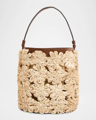 Poolside Womens The Ravello Floral Bucket In Beige