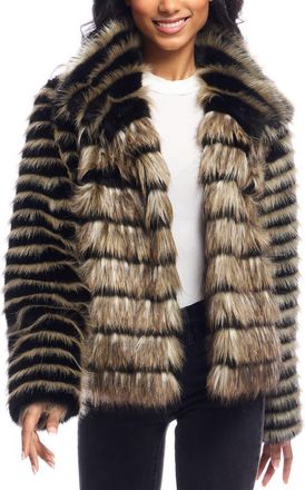Donna Saylers' Fabulous-Furs Front Row Faux Fur Jacket in Brown Multi at Nordstrom, Size Medium