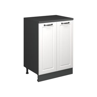 Vicco Armario De Cocina Para Techo Inclinado R-line, Blanco Casa De Campo, 60 Cm Sin Inclinaci&oacute;n Con 2 Puertas, Vicco