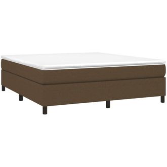 vidaXL Vidaxl - Cama Box Spring Con Colch&oacute;n Tela Marr&oacute;n Oscuro 160x200 Cm