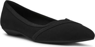 Anne Klein Odelia Pointed Toe Flat in Blk Stretch at Nordstrom, Size 7.5