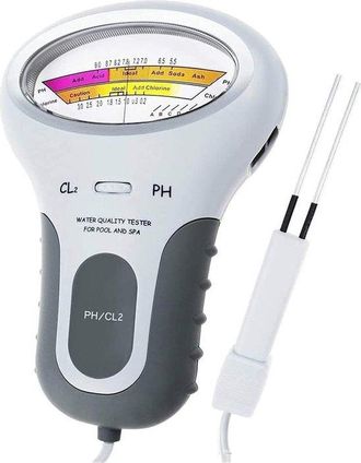 OEM Medidor De Agua 2 En 1 Para Piscinas: Medidor Electr&oacute;nico De Ph Y Cloro, Medidor De Agua Para Piscinas Y Spas, Medici&oacute;n Precisa, Color Gris