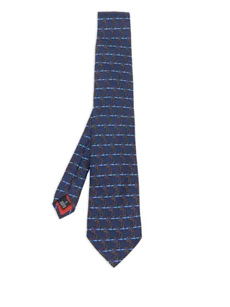 S.T. Dupont knot-print silk tie - men - Silk - One Size - Blue