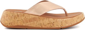 Dune London Womens Fitflop Ladies F-Mode Flatform - Toe-Post Sandals - Rose Gold Leather - Size UK 3