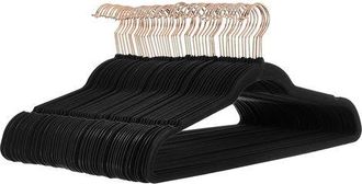 OEM Perchas De Terciopelo Para Trajes, Paquete De 50, Negro/dorado