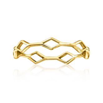 RS Pure by Ross-Simons Italian 14kt Yellow Gold Geometric Ring