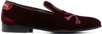 Philipp Plein 20mm skull-embroidered velvet loafers - men - Fabric/Calf Leather/Calf Leather/Fabric/Calf Leather - 41